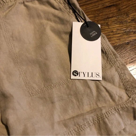 JCP Stylus Linen Khaki Shorts Size Small New - Picture 2 of 6